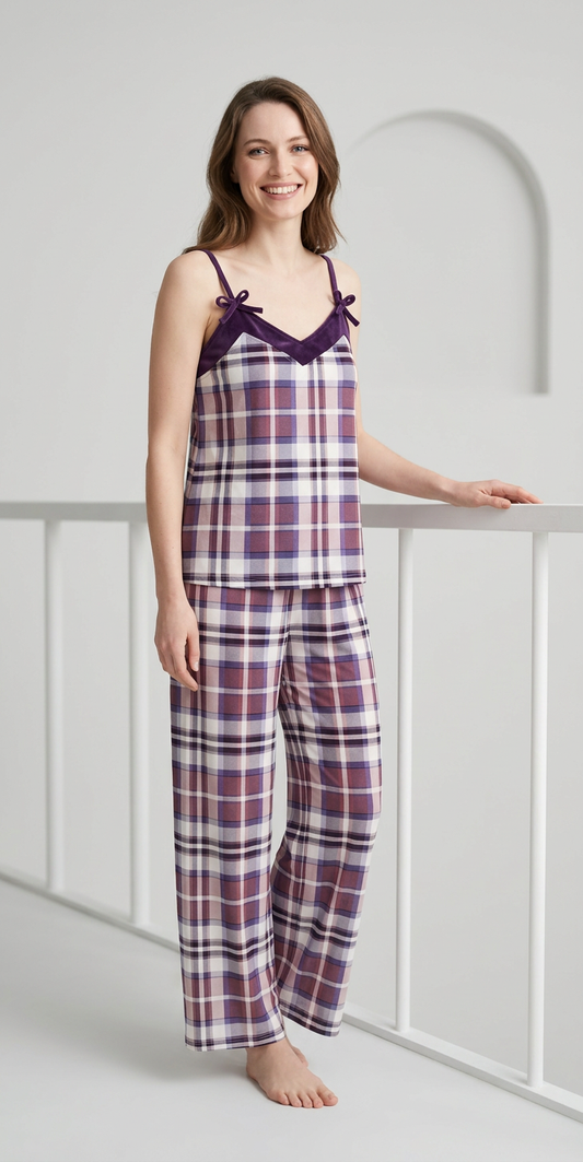 MV/097 – Royal Plaid Cotton Pajama Set