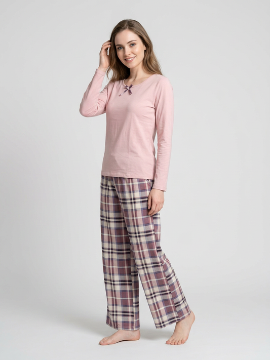 MV/096 – Cozy Plaid Cotton Pajama Set