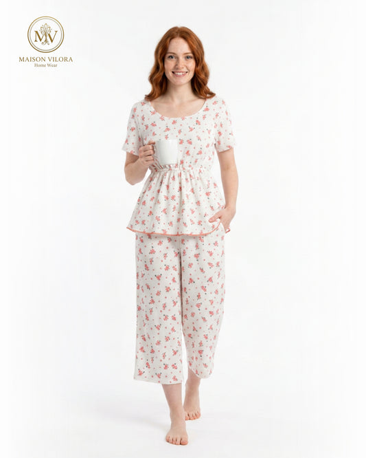MV/020 – Blossom Dreams Ribbed Pajama Set