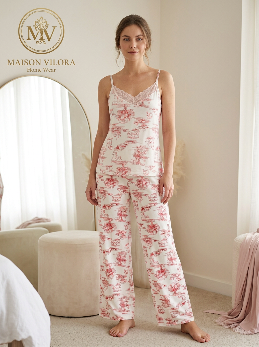 MV/151 – Rose Elegance 3-Piece Cotton Pajama Set