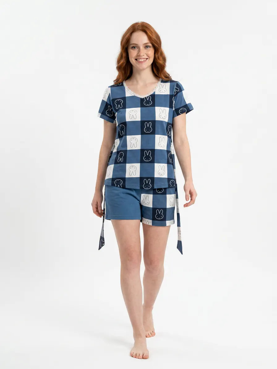 MV/030 – Bunny Checks Cotton Short Pajama Set