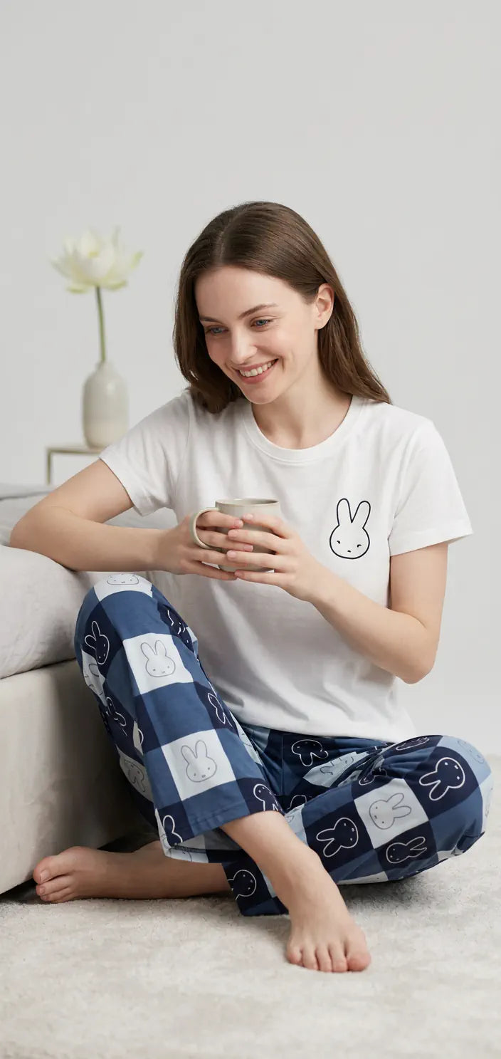 MV/029 – Bunny Checks Cotton Pajama Set