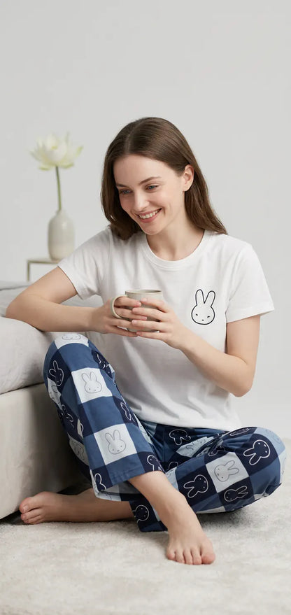 MV/029 – Bunny Checks Cotton Pajama Set