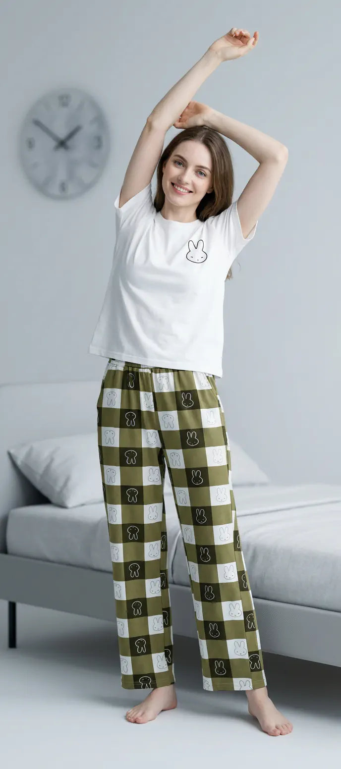 MV/029 – Bunny Checks Cotton Pajama Set
