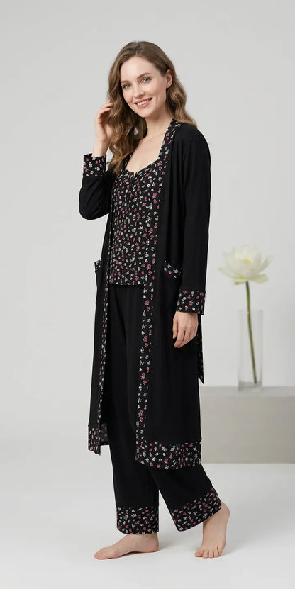 MV/092 – Midnight Blossom Cotton Pajama Set