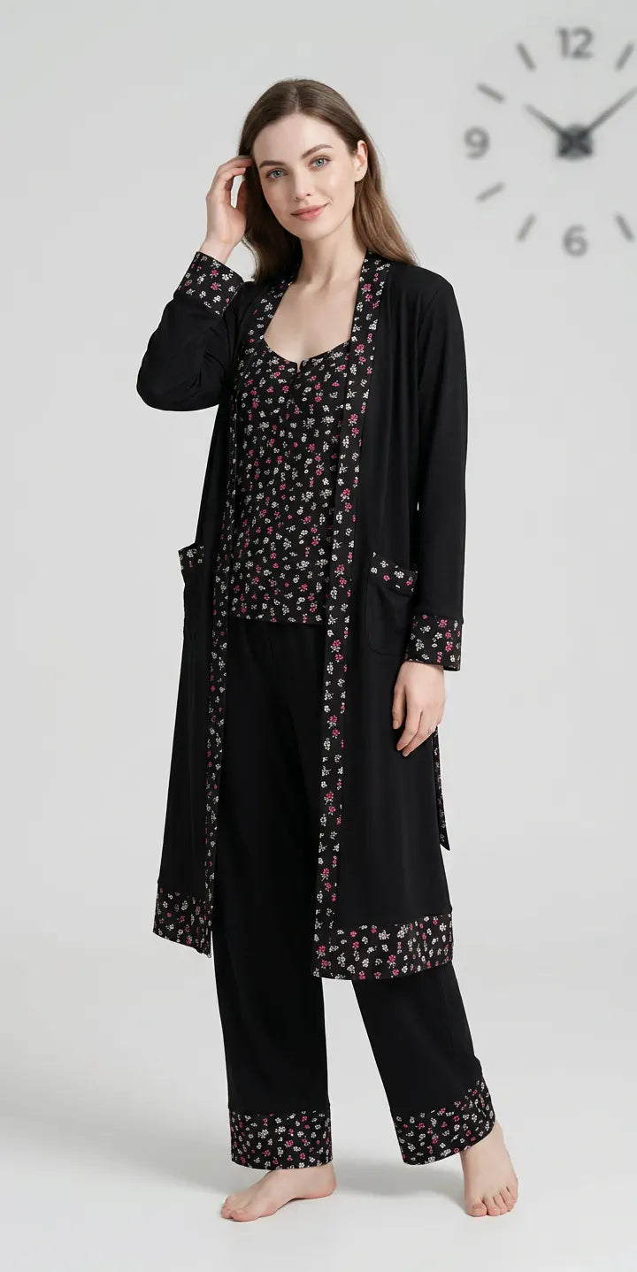 MV/092 – Midnight Blossom Cotton Pajama Set