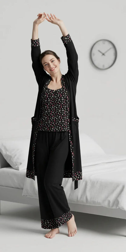 MV/092 – Midnight Blossom Cotton Pajama Set