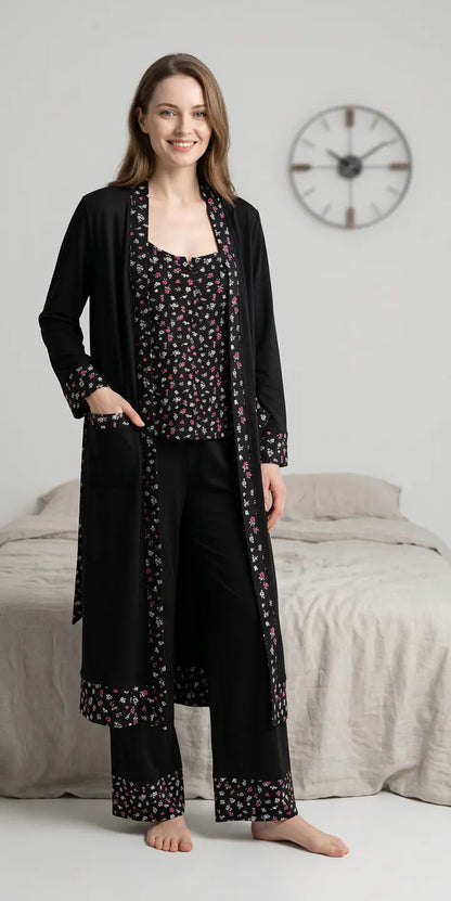 MV/092 – Midnight Blossom Cotton Pajama Set