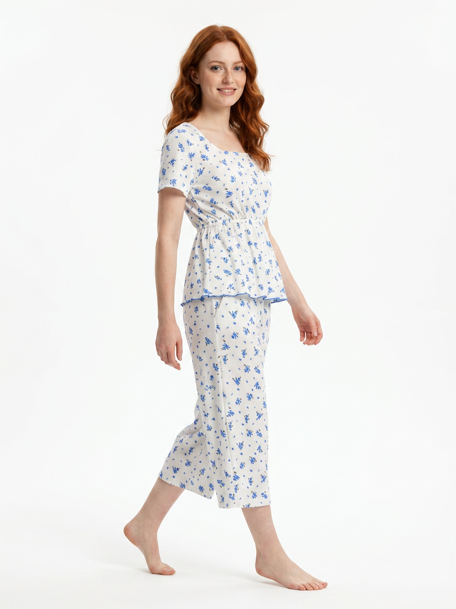 MV/020 – Blossom Dreams Ribbed Pajama Set