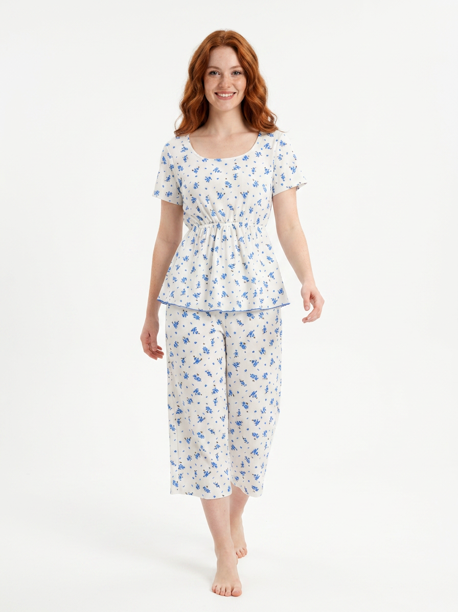 MV/020 – Blossom Dreams Ribbed Pajama Set
