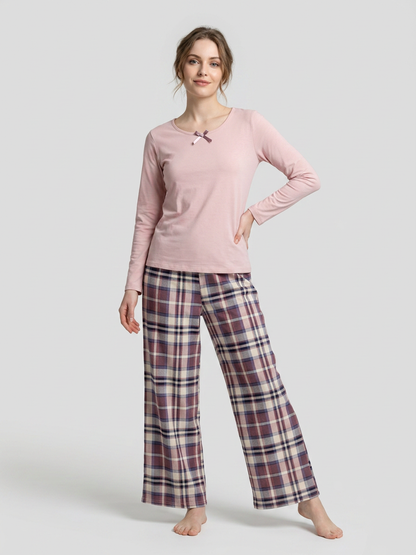 MV/096 – Cozy Plaid Cotton Pajama Set