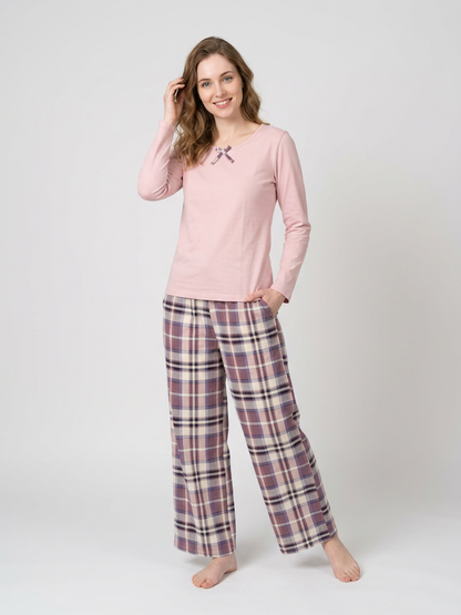 MV/096 – Cozy Plaid Cotton Pajama Set