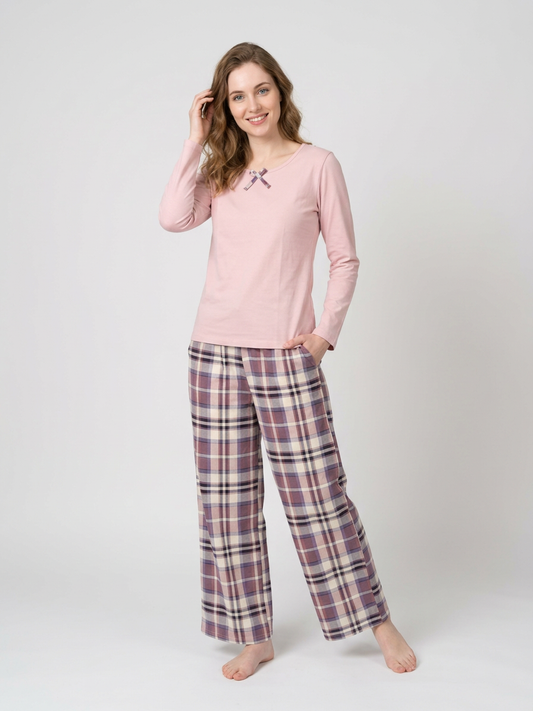 MV/096 – Cozy Plaid Cotton Pajama Set