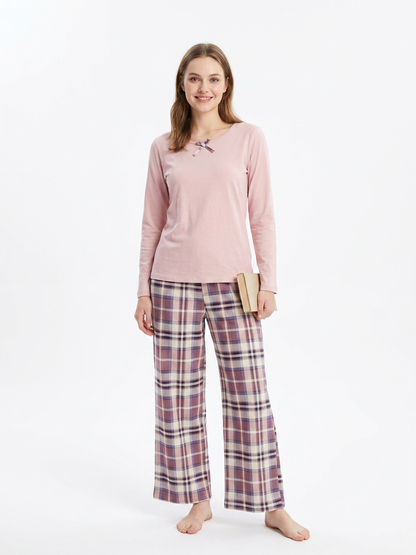 MV/096 – Cozy Plaid Cotton Pajama Set