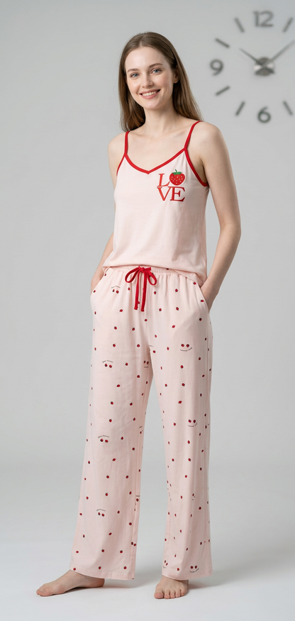 MV/083 – Strawberry Blush Cotton Pajama Set