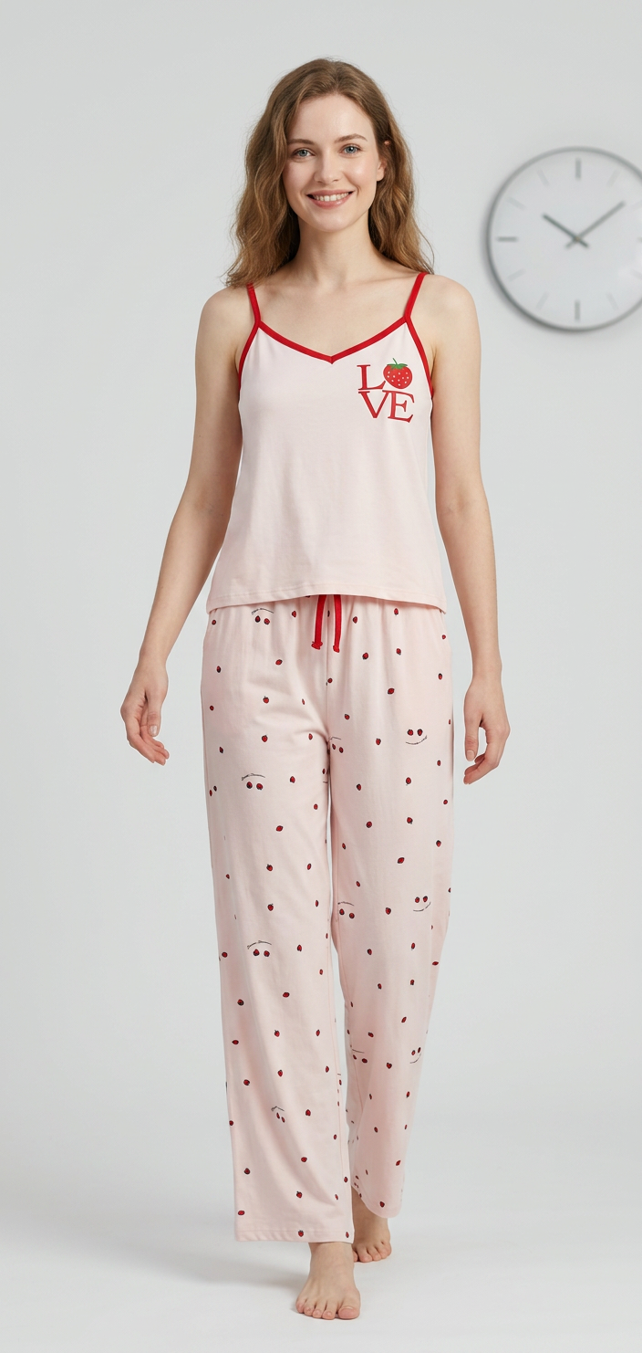 MV/083 – Strawberry Blush Cotton Pajama Set