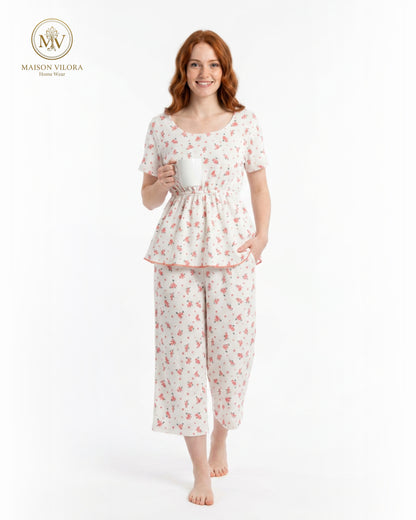 MV/020 – Blossom Dreams Ribbed Pajama Set