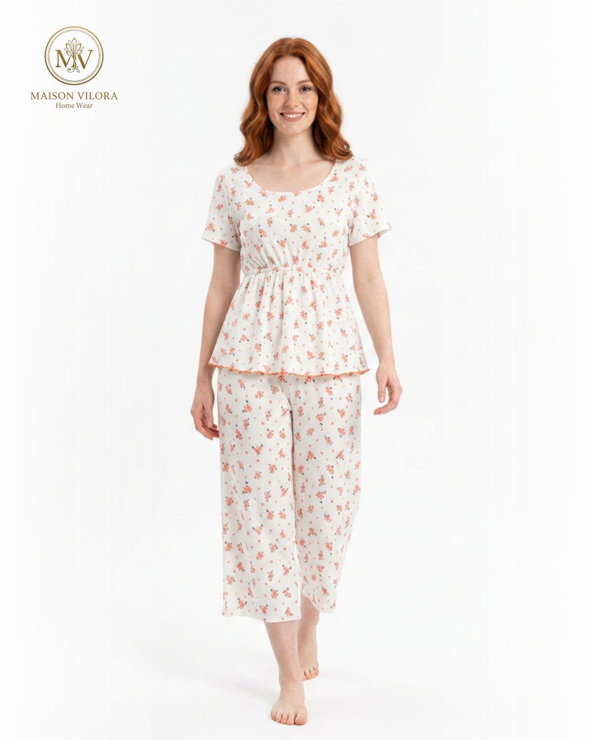 MV/020 – Blossom Dreams Ribbed Pajama Set
