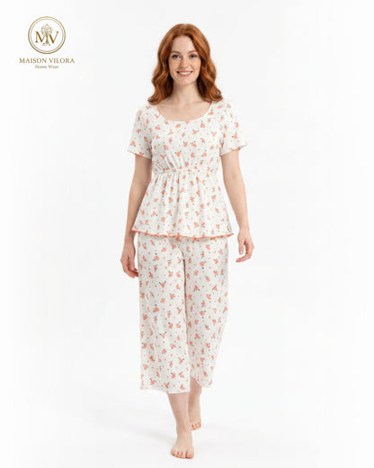MV/020 – Blossom Dreams Ribbed Pajama Set