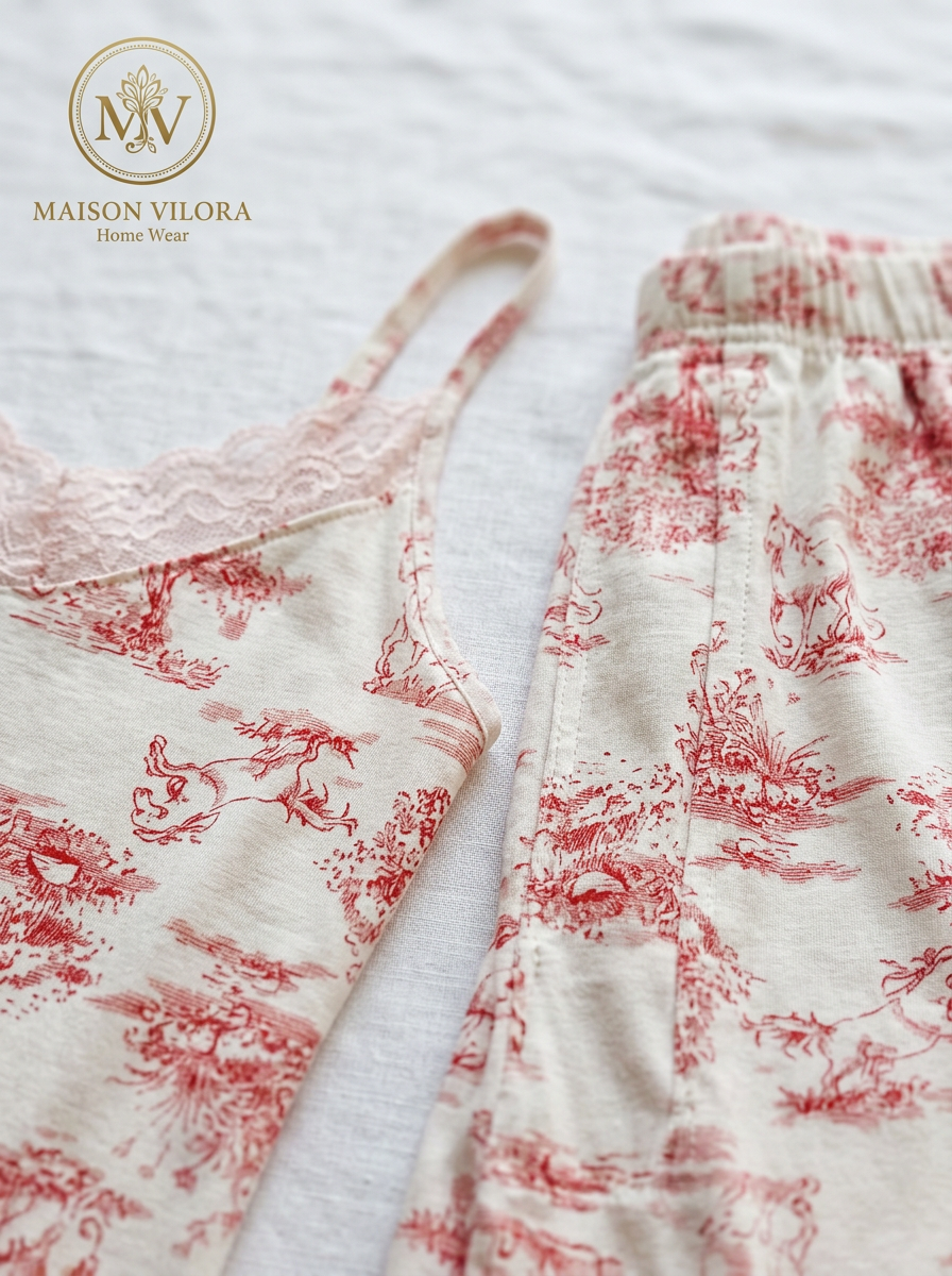 MV/151 – Rose Elegance 3-Piece Cotton Pajama Set