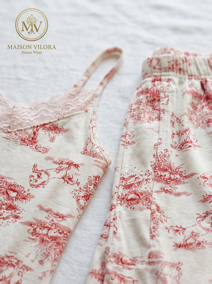 MV/151 – Rose Elegance 3-Piece Cotton Pajama Set