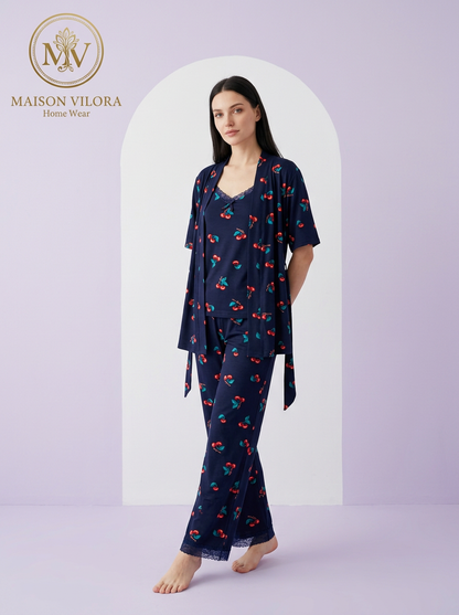 MV/106 – Cherry Charm Cotton Pajama Set