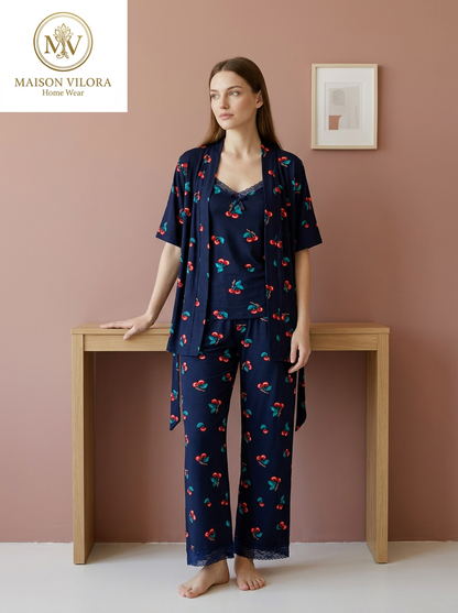 MV/106 – Cherry Charm Cotton Pajama Set