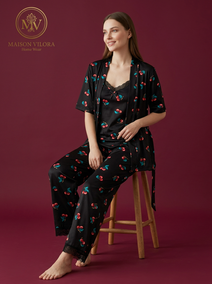 MV/106 – Cherry Charm Cotton Pajama Set