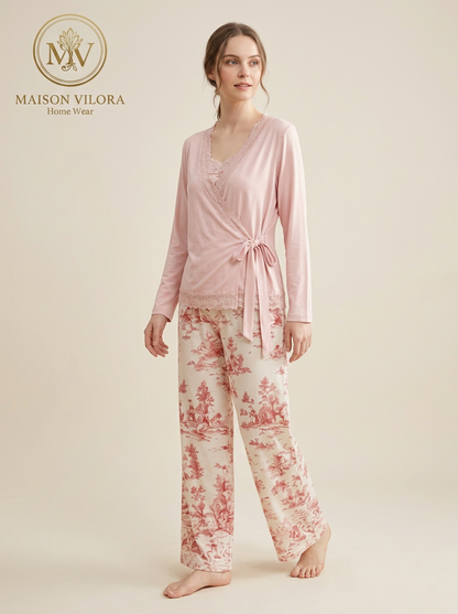 MV/151 – Rose Elegance 3-Piece Cotton Pajama Set