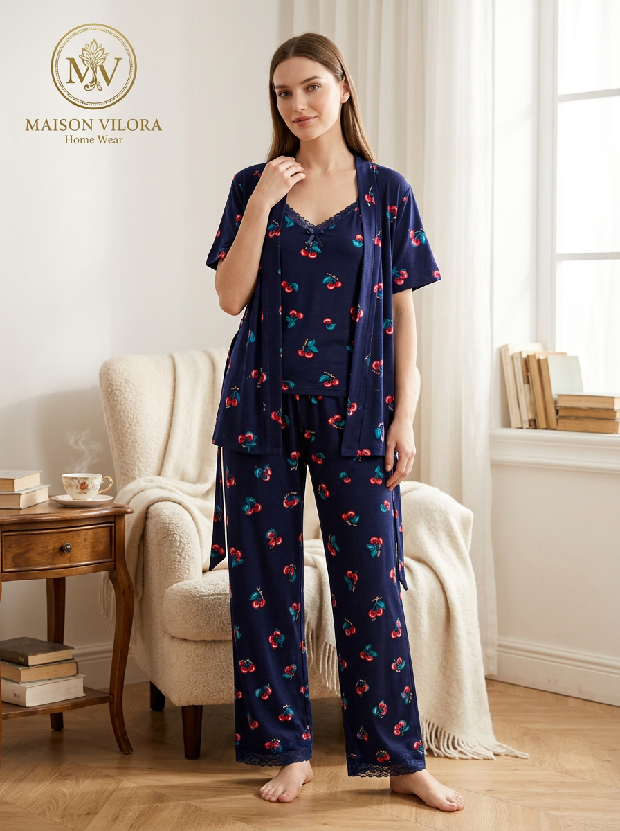 MV/106 – Cherry Charm Cotton Pajama Set