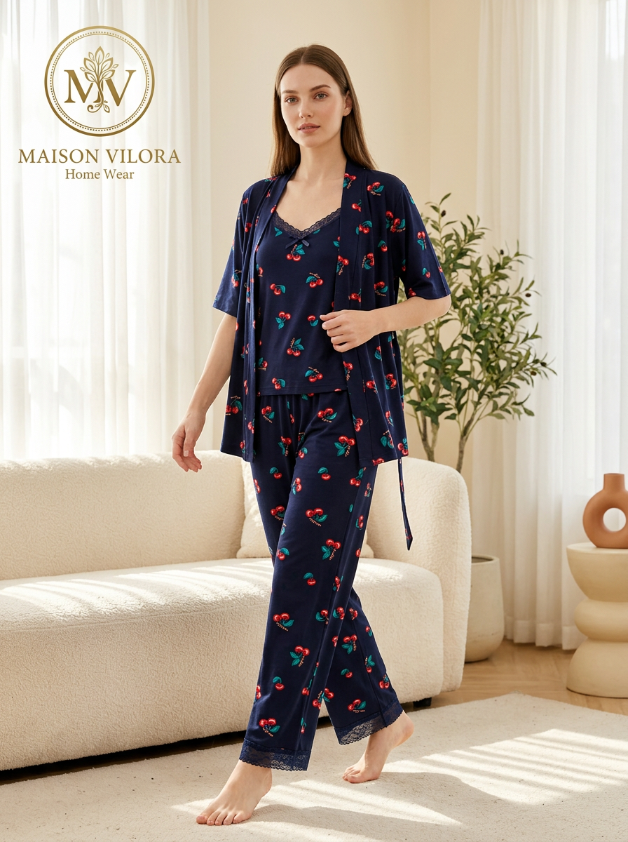 MV/106 – Cherry Charm Cotton Pajama Set