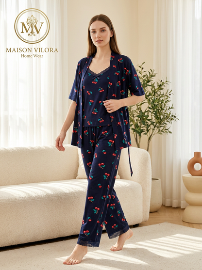MV/106 – Cherry Charm Cotton Pajama Set