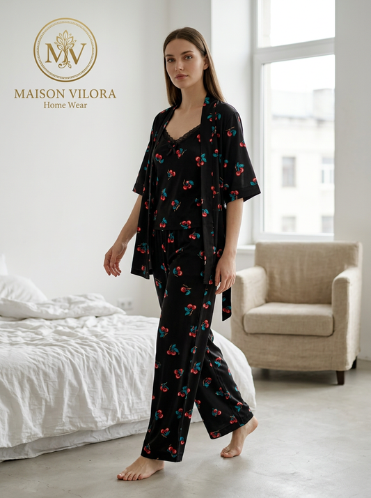 MV/106 – Cherry Charm Cotton Pajama Set