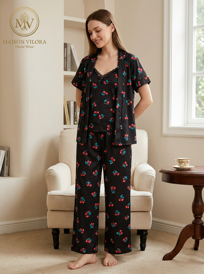 MV/106 – Cherry Charm Cotton Pajama Set