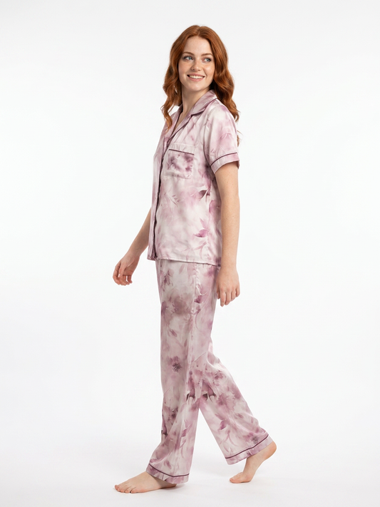 MV/0113 – Botanical Dreams Satin Pajama Set
