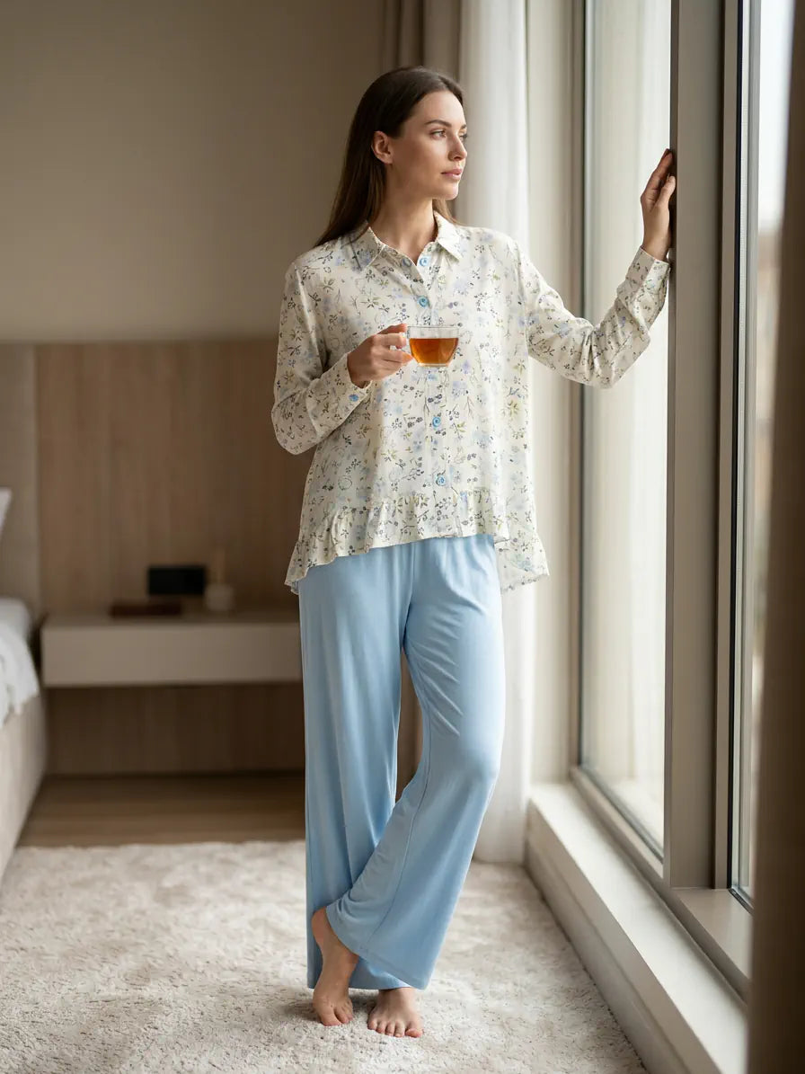 MV/078 – Serenity Bloom Viscose Pajama Set