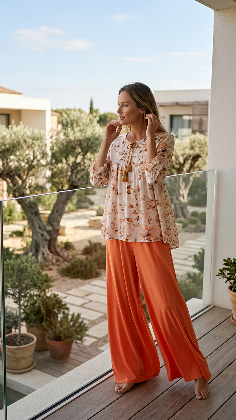 MV/076 – Autumn Bloom Viscose Pajama Set