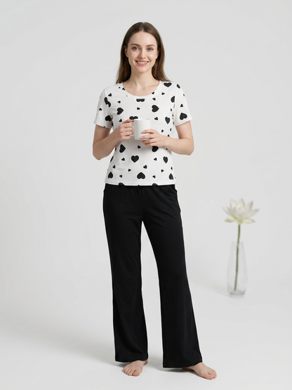 MV/017 – Cherry & Hearts Ribbed Pajama Set