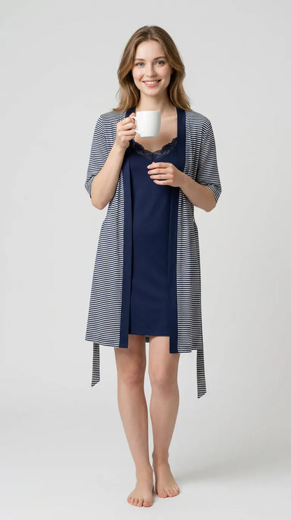 MV/034 – Striped Serenity Cotton Nightwear Set