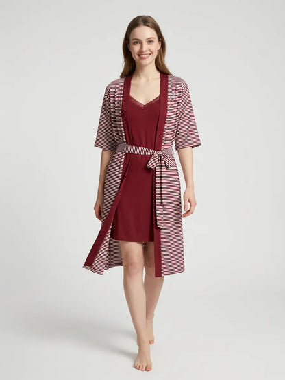 MV/034 – Striped Serenity Cotton Nightwear Set