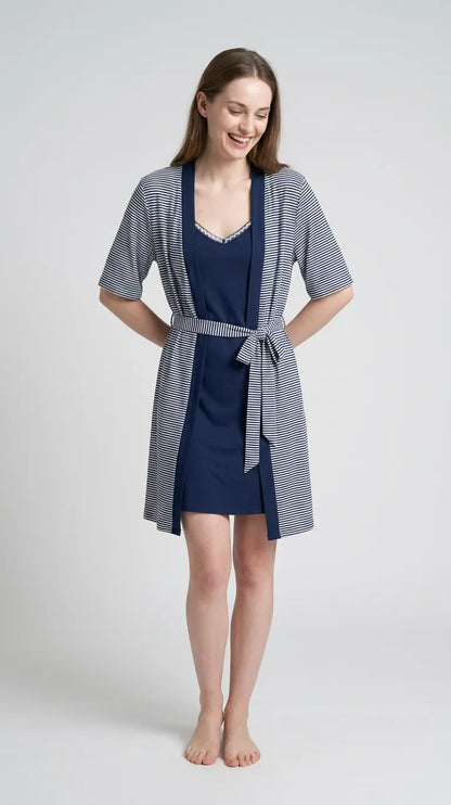 MV/034 – Striped Serenity Cotton Nightwear Set