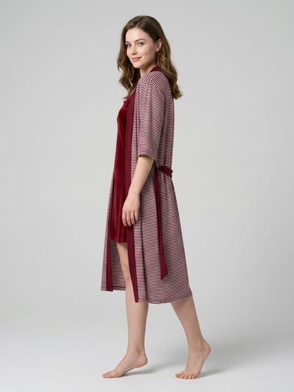 MV/034 – Striped Serenity Cotton Nightwear Set