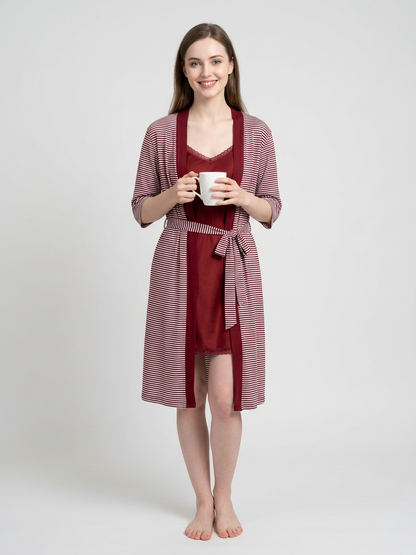 MV/034 – Striped Serenity Cotton Nightwear Set