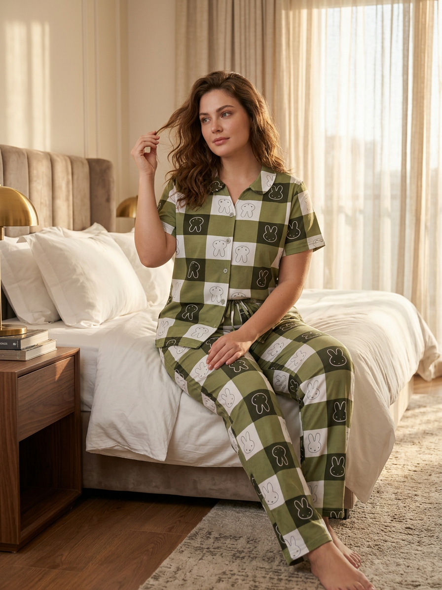 MV/032 – Bunny Checks Cotton Pajama Set