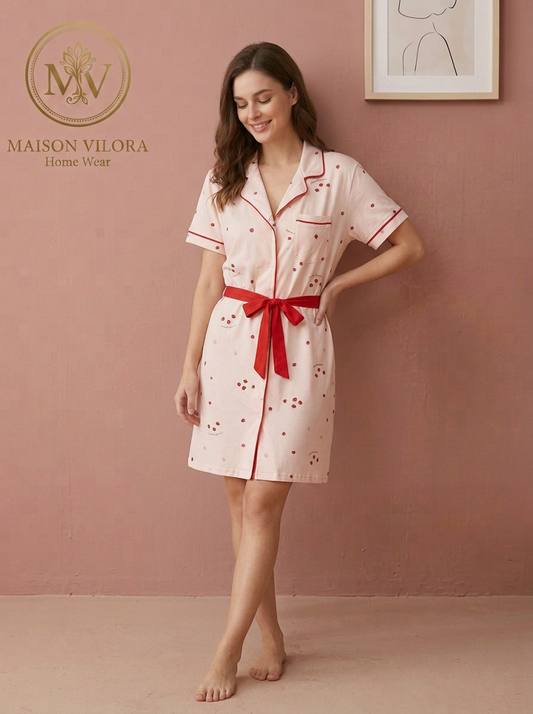 MV/081 – Cherry Charm Cotton Nightdress