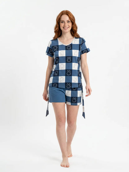 MV/030 – Bunny Checks Cotton Short Pajama Set