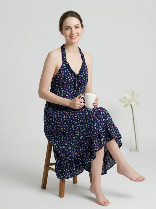 MV/087 – Midnight Blossom Cotton Nightdress
