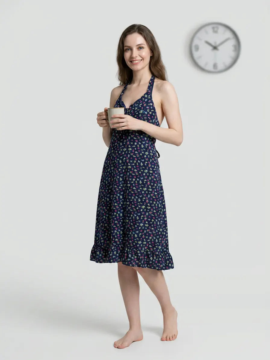 MV/087 – Midnight Blossom Cotton Nightdress