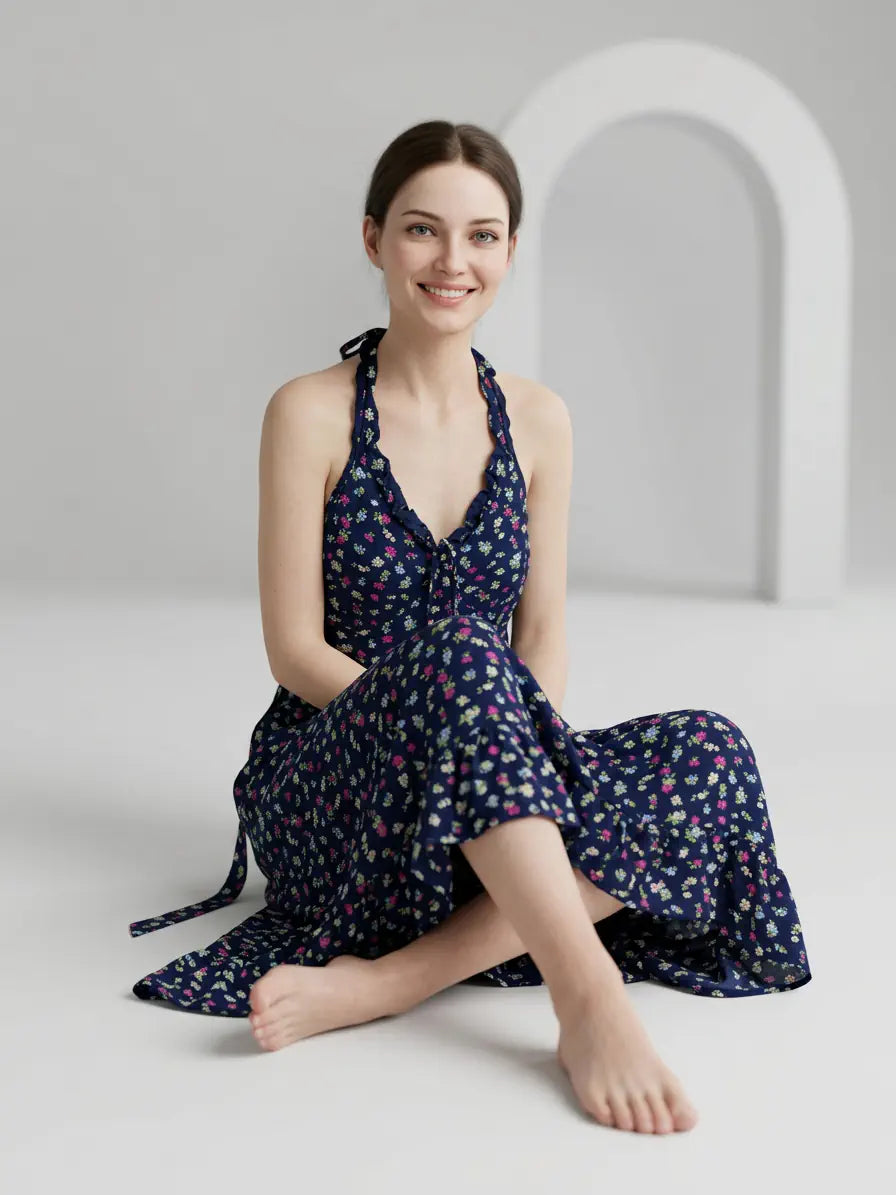 MV/087 – Midnight Blossom Cotton Nightdress