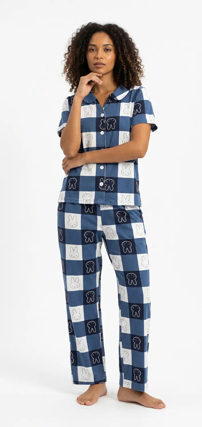 MV/032 – Bunny Checks Cotton Pajama Set